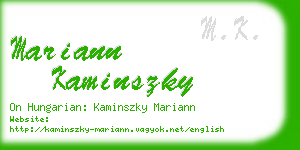 mariann kaminszky business card